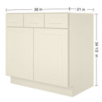 21"D Birch Solid Wood X 36"W X 34-1/2"H Vanity Sink Drawer Cabinet Wthout Top  VSD36