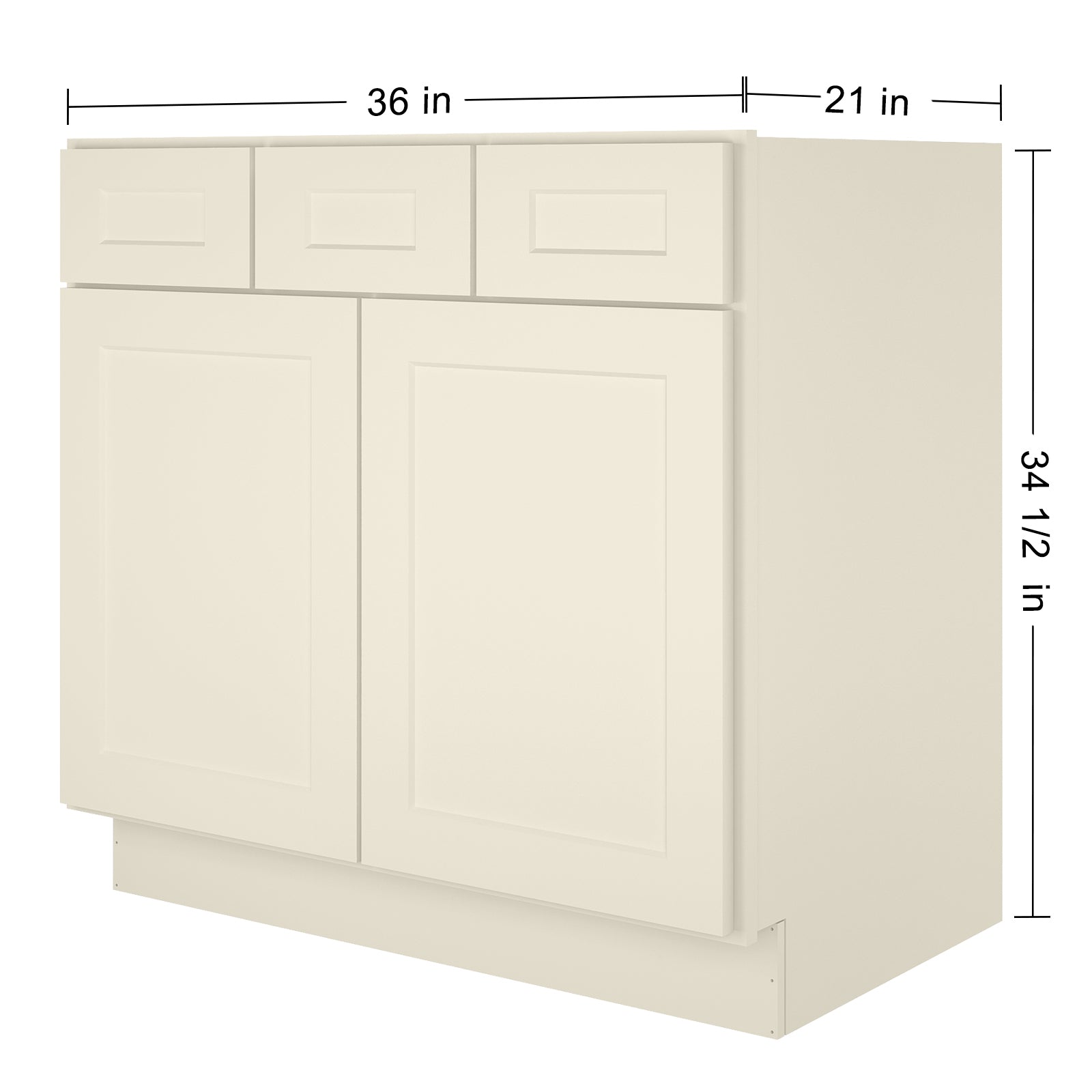 21"D Birch Solid Wood X 36"W X 34-1/2"H Vanity Sink Drawer Cabinet Wthout Top  VSD36