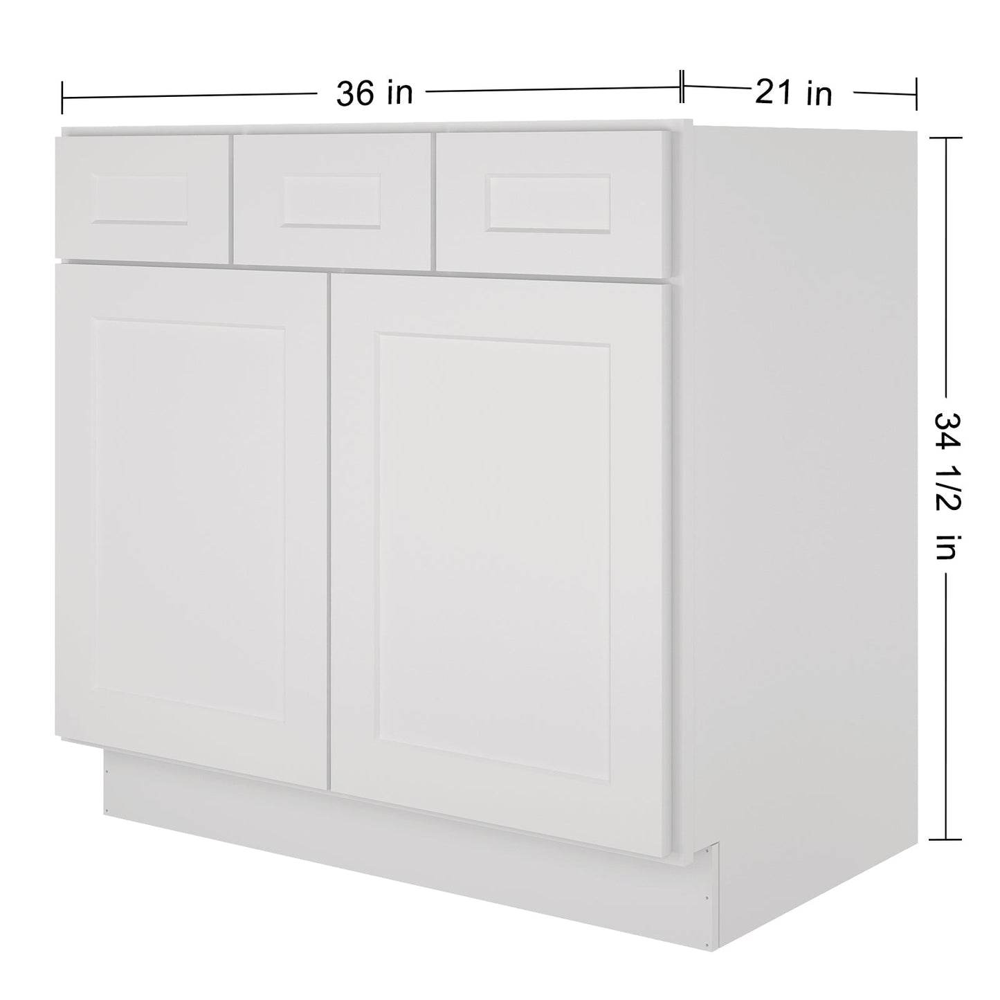 21"D Birch Solid Wood X 36"W X 34-1/2"H Vanity Sink Drawer Cabinet Wthout Top  VSD36