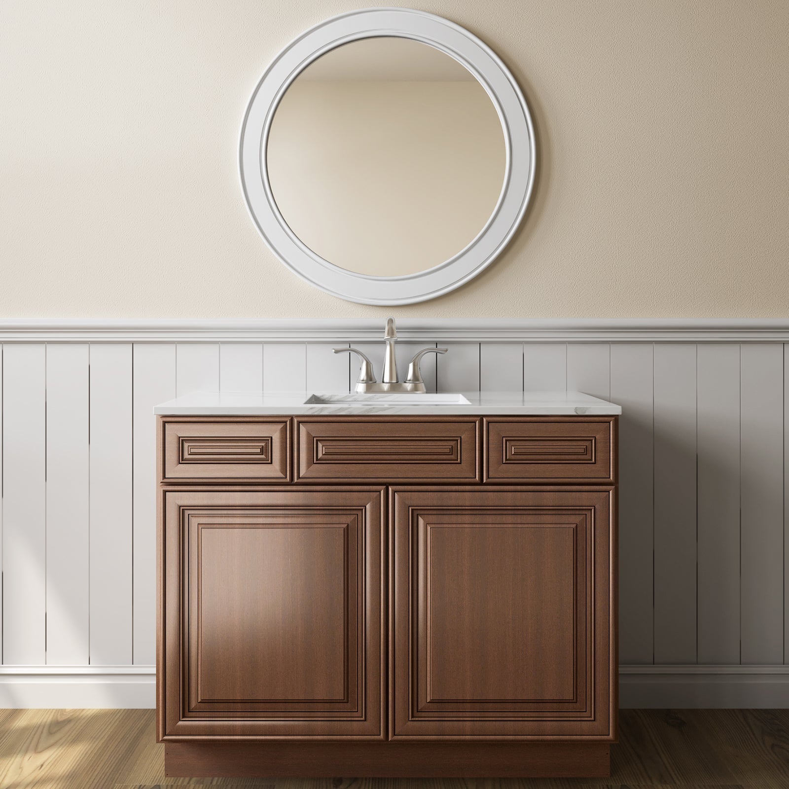 42"W Birch Solid Wood X 21"D X 34-1/2"H Vanity Sink Drawer Cabinet Wthout Top VSD42