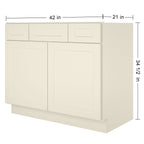 42"W Birch Solid Wood X 21"D X 34-1/2"H Vanity Sink Drawer Cabinet Wthout Top VSD42