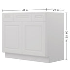 42"W Birch Solid Wood X 21"D X 34-1/2"H Vanity Sink Drawer Cabinet Wthout Top VSD42