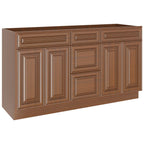 21"D Birch Solid Wood X 60"W X 34-1/2"H Vanity Sink Drawer Cabinet Wthout Top VSDB60