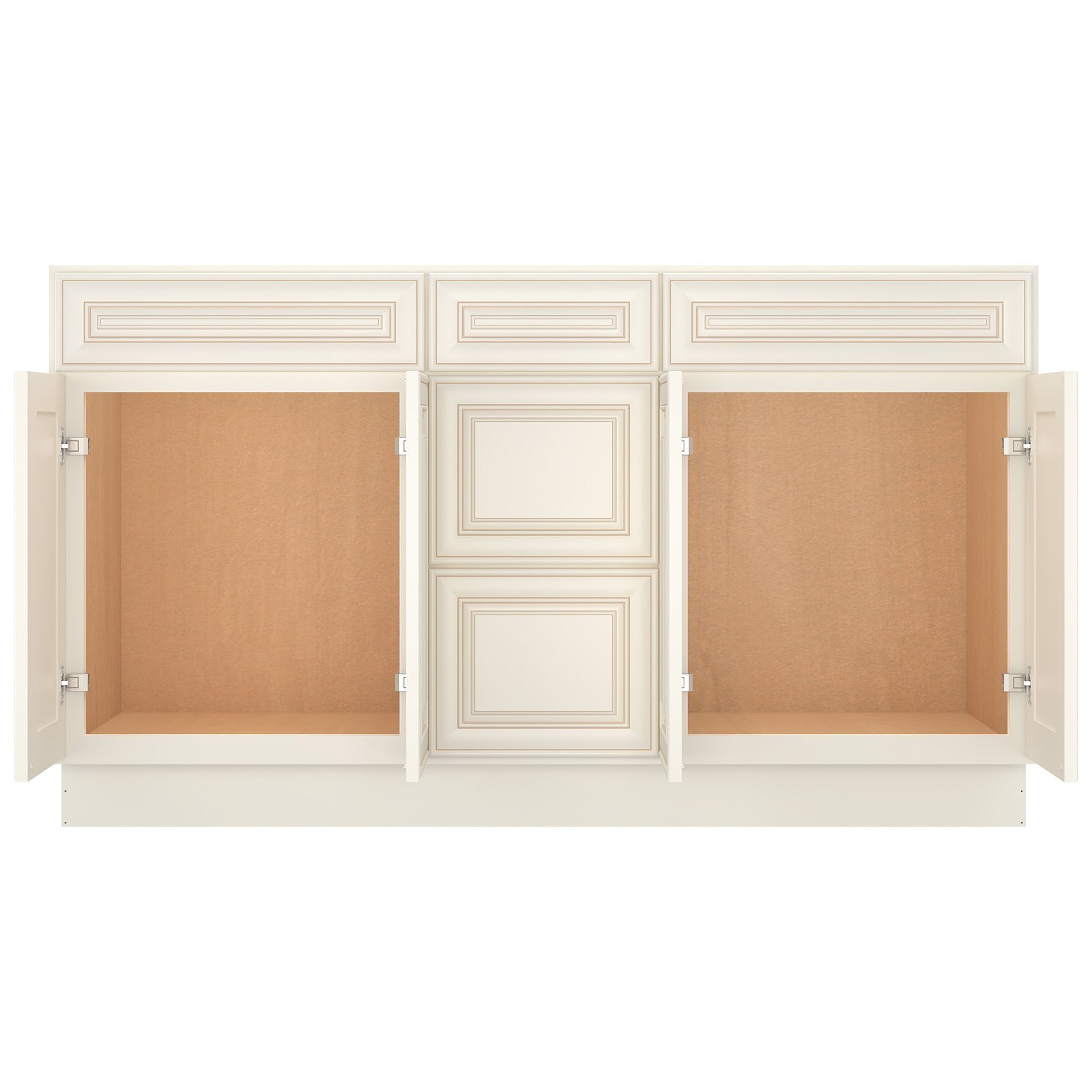 21"D Birch Solid Wood X 60"W X 34-1/2"H Vanity Sink Drawer Cabinet Wthout Top VSDB60