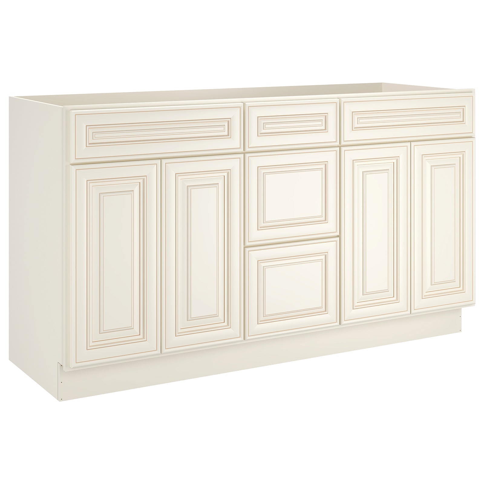 21"D Birch Solid Wood X 60"W X 34-1/2"H Vanity Sink Drawer Cabinet Wthout Top VSDB60