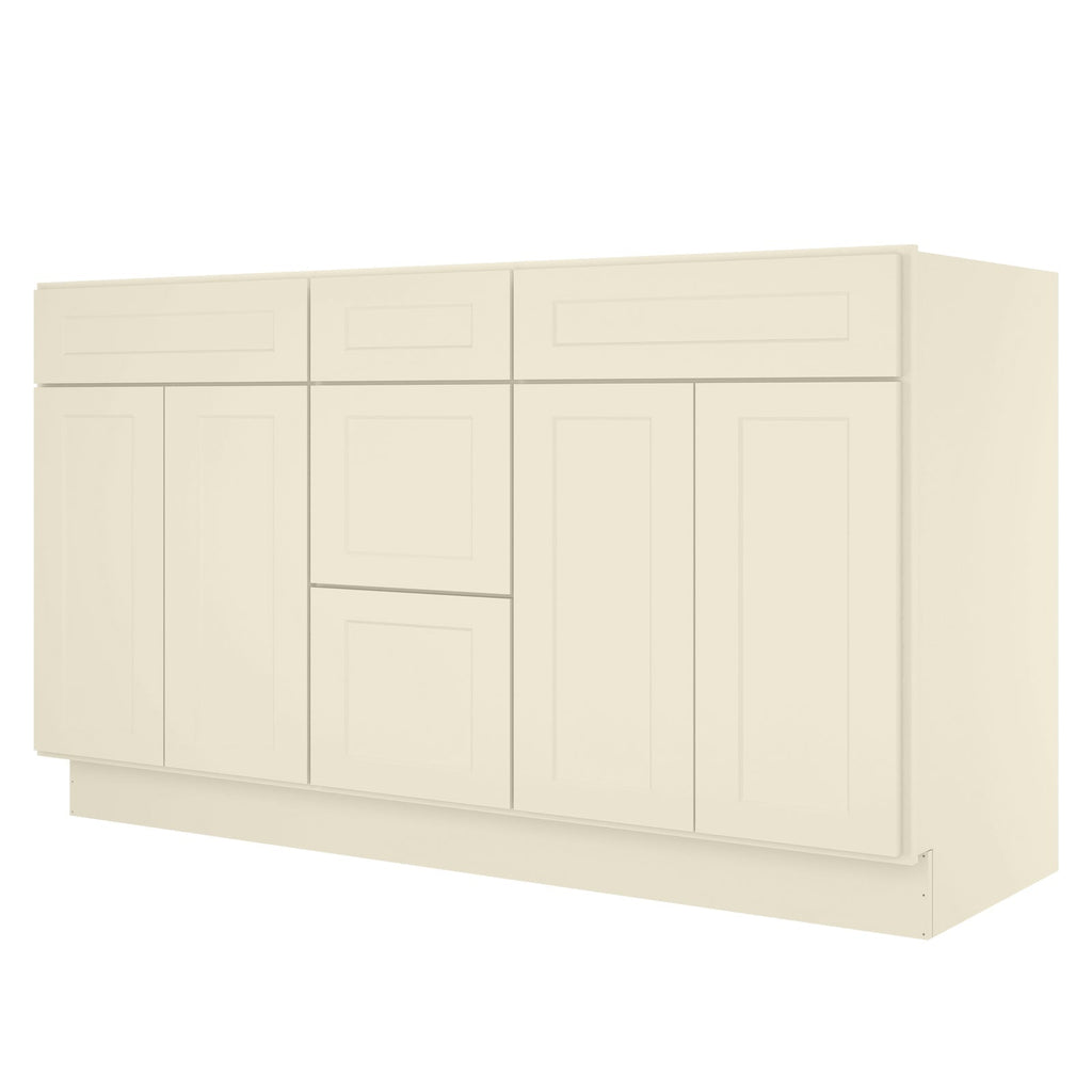 21"D Birch Solid Wood X 60"W X 34-1/2"H Vanity Sink Drawer Cabinet Wthout Top VSDB60