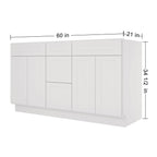 21"D Birch Solid Wood X 60"W X 34-1/2"H Vanity Sink Drawer Cabinet Wthout Top VSDB60