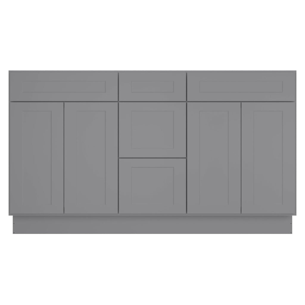 21"D Birch Solid Wood X 60"W X 34-1/2"H Vanity Sink Drawer Cabinet Wthout Top VSDB60
