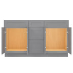 21"D Birch Solid Wood X 60"W X 34-1/2"H Vanity Sink Drawer Cabinet Wthout Top VSDB60