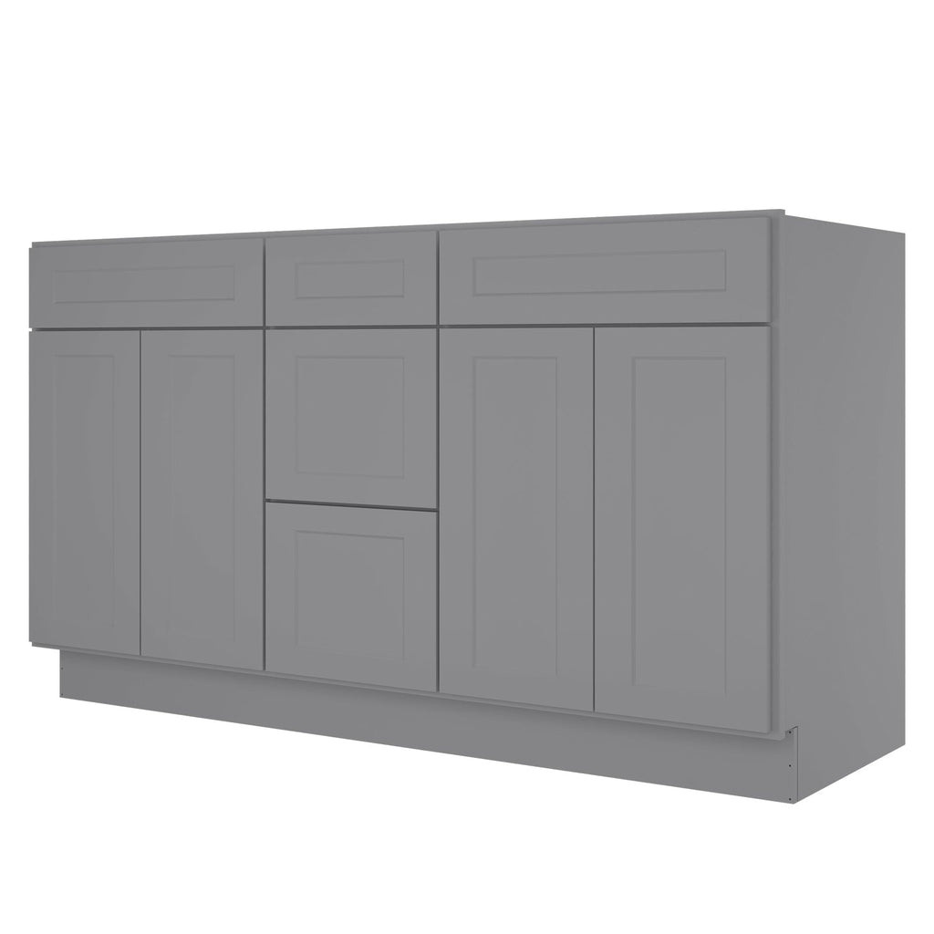 21"D Birch Solid Wood X 60"W X 34-1/2"H Vanity Sink Drawer Cabinet Wthout Top VSDB60