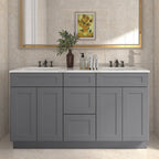 21"D Birch Solid Wood X 60"W X 34-1/2"H Vanity Sink Drawer Cabinet Wthout Top VSDB60