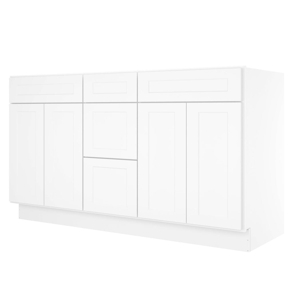 21"D Birch Solid Wood X 60"W X 34-1/2"H Vanity Sink Drawer Cabinet Wthout Top VSDB60