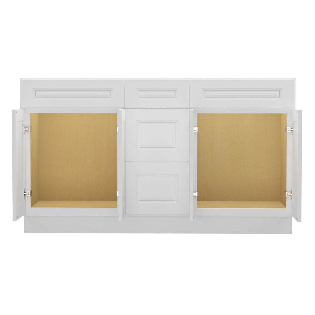 21"D Birch Solid Wood X 60"W X 34-1/2"H Vanity Sink Drawer Cabinet Wthout Top VSDB60