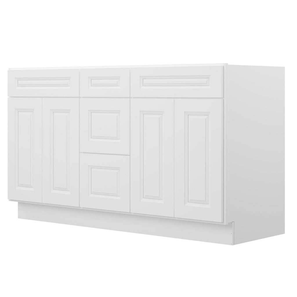 21"D Birch Solid Wood X 60"W X 34-1/2"H Vanity Sink Drawer Cabinet Wthout Top VSDB60