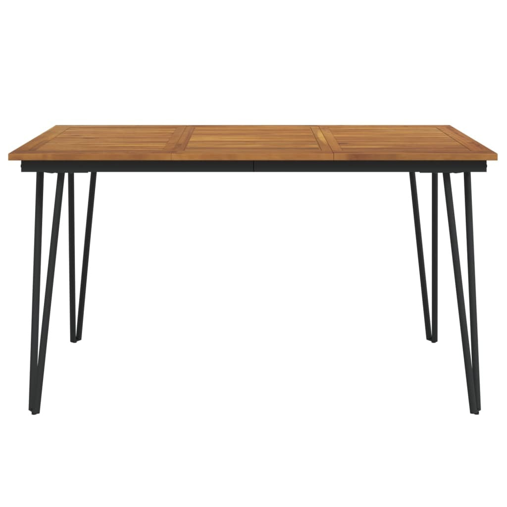Patio Table with Hairpin Legs 55.1"x31.5"x29.5" Solid Wood Acacia