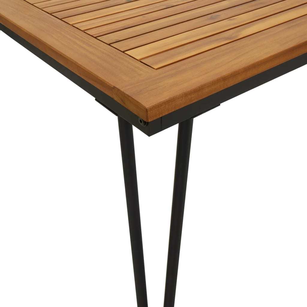 Patio Table with Hairpin Legs 55.1"x31.5"x29.5" Solid Wood Acacia