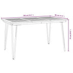 Patio Table with Hairpin Legs 55.1"x31.5"x29.5" Solid Wood Acacia