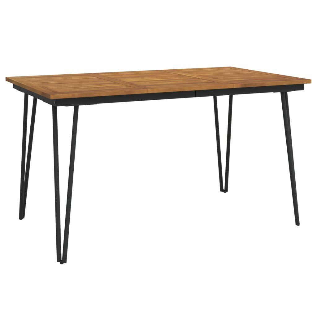 Patio Table with Hairpin Legs 55.1"x31.5"x29.5" Solid Wood Acacia