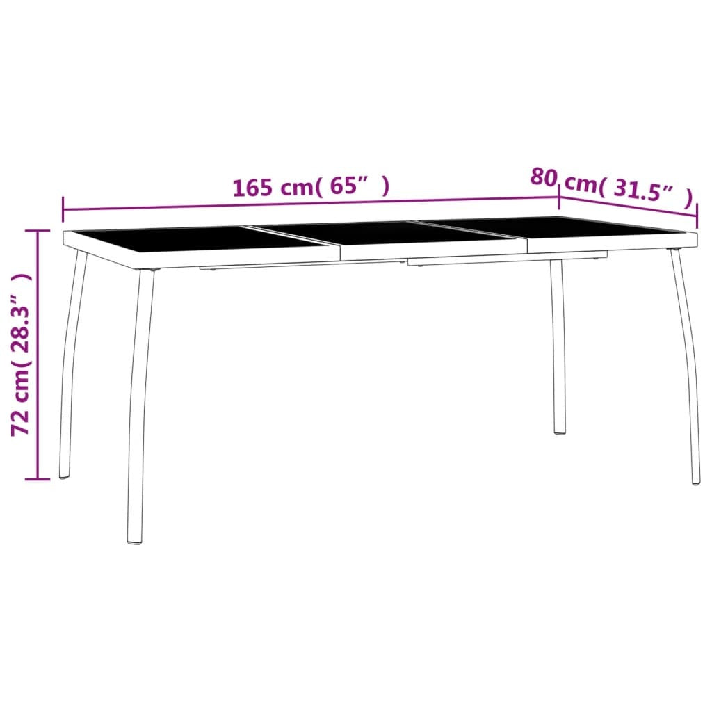 Patio Table Anthracite 65"x31.5"x28.3" Steel Mesh
