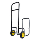 Firewood Log Cart Carrier - Outdoor or Indoor Black Steel Wood Rack Storage Mover - Rolling Wheeled Metal Dolly Hauler - Wood Moving Equipment