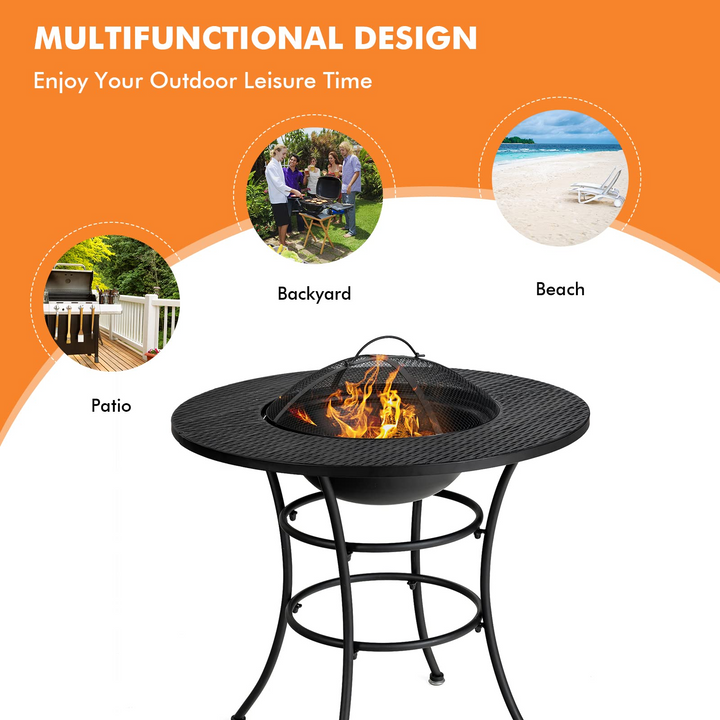 Backyard Garden Party Patio Fire Pit Dining Table