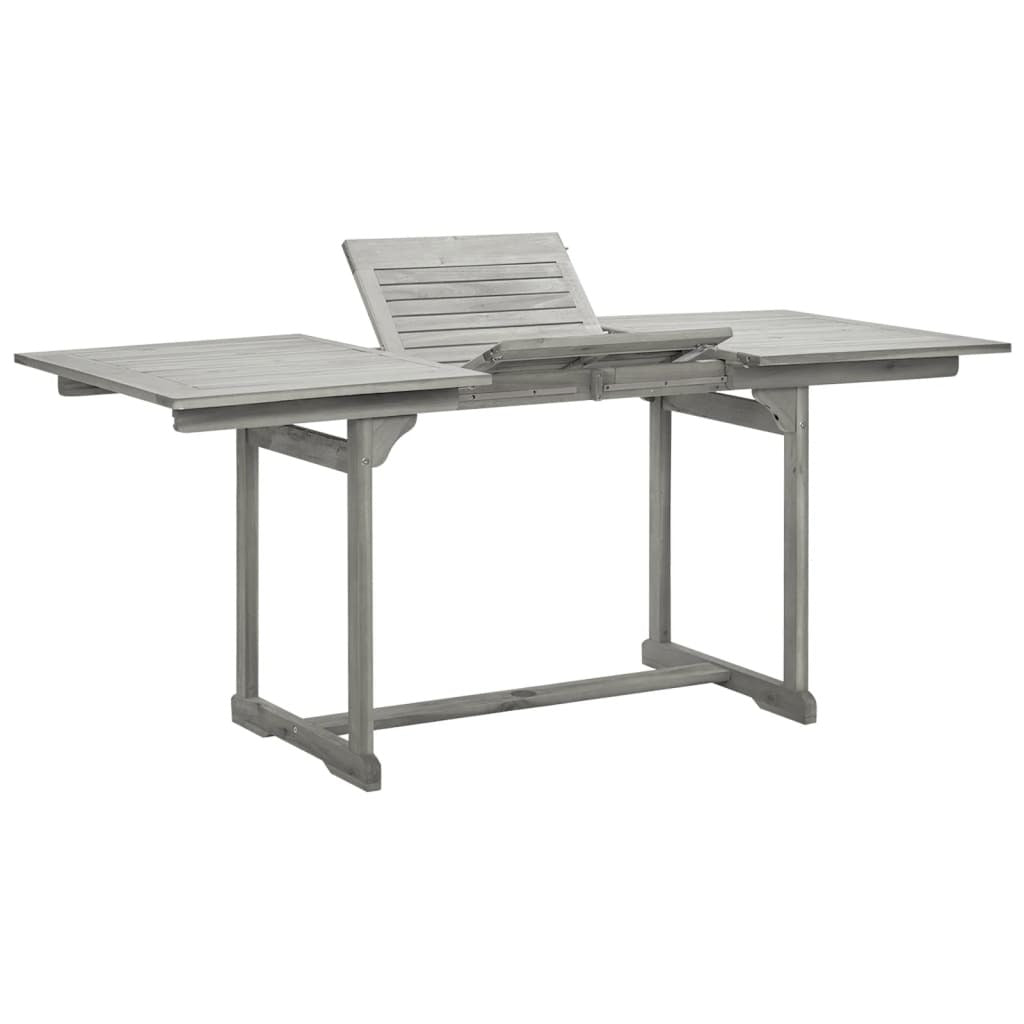 Patio Dining Table (47.2"-66.9")x31.5"x29.5" Solid Acacia Wood