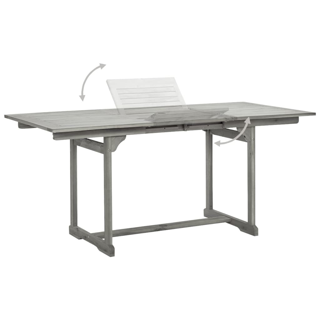 Patio Dining Table (47.2"-66.9")x31.5"x29.5" Solid Acacia Wood