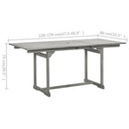 Patio Dining Table (47.2"-66.9")x31.5"x29.5" Solid Acacia Wood