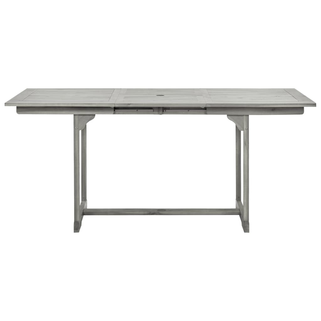 Patio Dining Table (47.2"-66.9")x31.5"x29.5" Solid Acacia Wood
