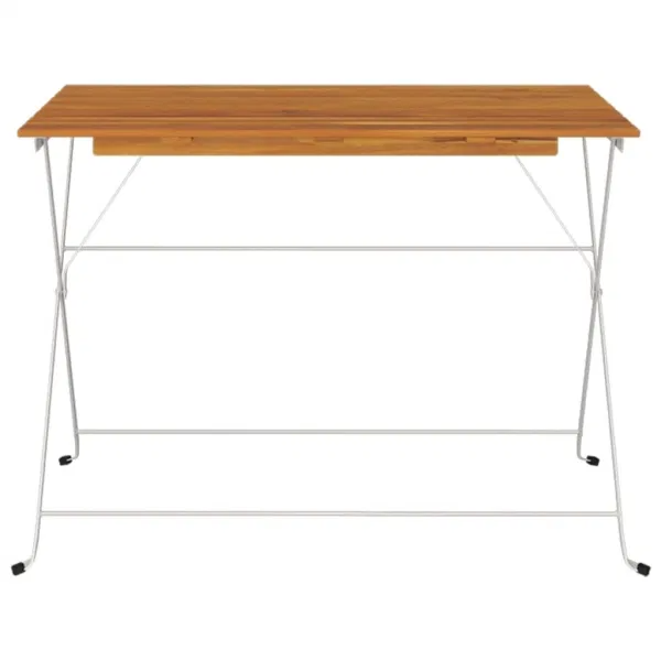 Folding Bistro Table 39.4"x21.3"x28" Solid Wood Acacia and Steel