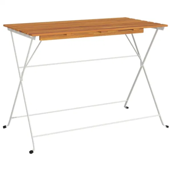 Folding Bistro Table 39.4"x21.3"x28" Solid Wood Acacia and Steel
