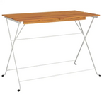 Folding Bistro Table 39.4"x21.3"x28" Solid Wood Acacia and Steel