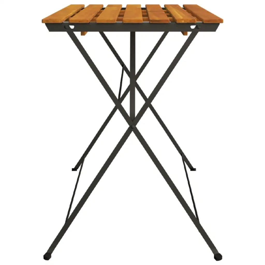 Folding Bistro Table 39.4"x21.3"x28" Solid Wood Acacia and Steel