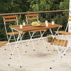 Folding Bistro Table 39.4"x21.3"x28" Solid Wood Acacia and Steel