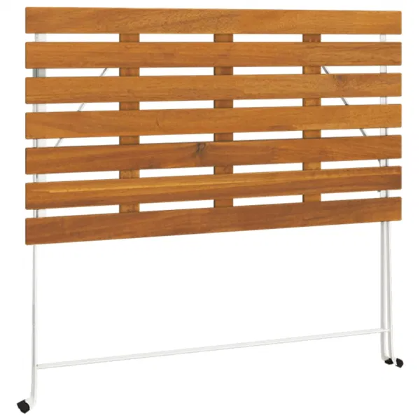 Folding Bistro Table 39.4"x21.3"x28" Solid Wood Acacia and Steel