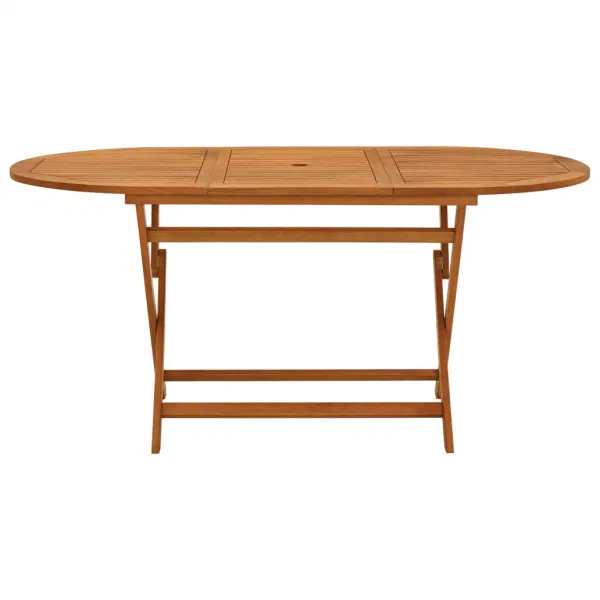Folding Patio Table 63"x33.5"x29.5" Solid Eucalyptus Wood