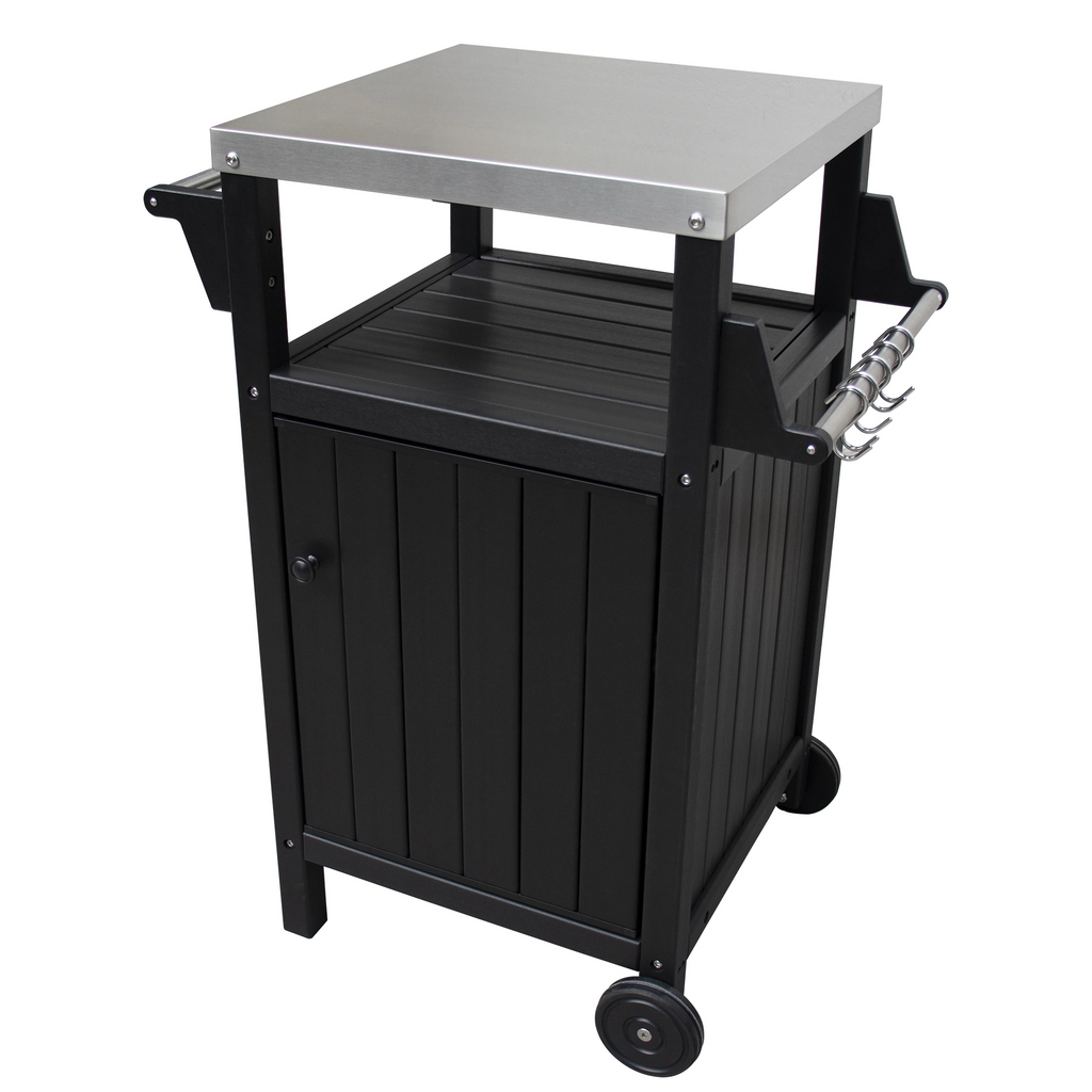 Outdoor Kitchen BBQ Side Table Trolley Prep Table Serving Cart