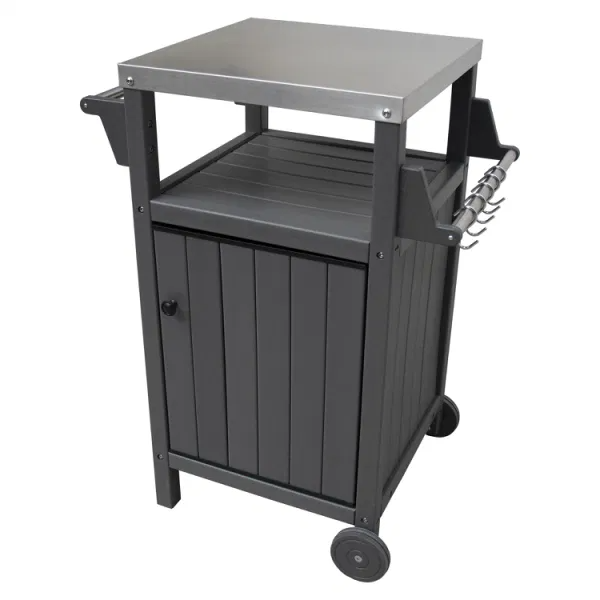 Outdoor Kitchen BBQ Side Table Trolley Prep Table Serving Cart