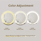 Round Led Backlit Bathroom Vanity Mirror With Dimmable Lights