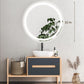 Round Led Backlit Bathroom Vanity Mirror With Dimmable Lights