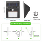 Solar Light 20 LEDs Outdoor PIR Motion Sensor Lights IP65 Waterproof 120 Degree Sensing Wide Angle Lighting