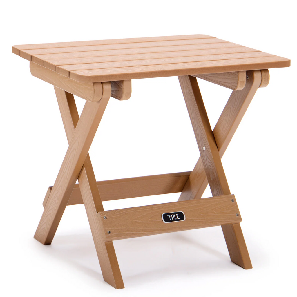 TALE Adirondack Portable Folding Side Table Square All-Weather and Fade-Resistant Plastic Wood Table Perfect for Outdoor Garden; Beach; Camping; Picnics