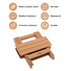 TALE Adirondack Portable Folding Side Table Square All-Weather and Fade-Resistant Plastic Wood Table Perfect for Outdoor Garden; Beach; Camping; Picnics