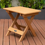 TALE Adirondack Portable Folding Side Table Square All-Weather and Fade-Resistant Plastic Wood Table Perfect for Outdoor Garden; Beach; Camping; Picnics